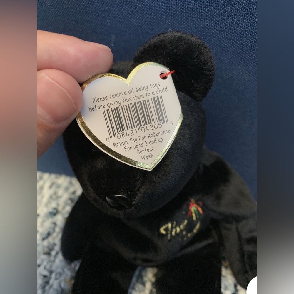 Collectors limited edition item Vintage Plush “The End” Black Bear w errors! - Picture 2 of 4
